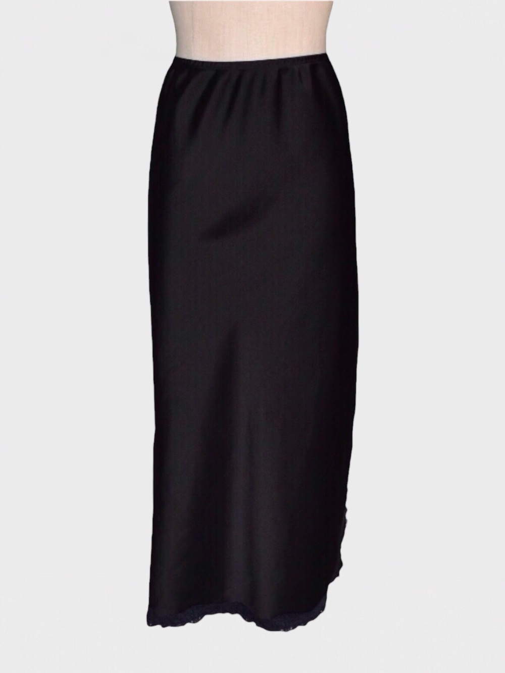 Wild Fable Satin Lace Trim Maxi Skirt